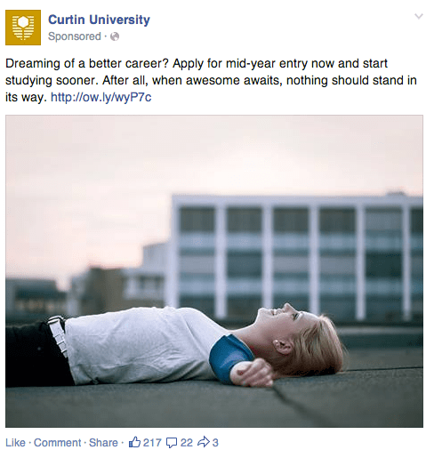 Curtin University Facebook post